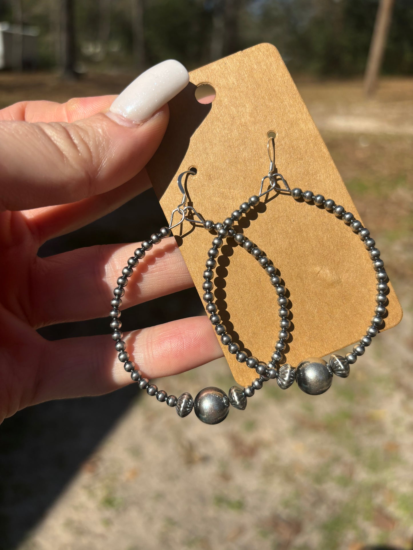 Sterling Silver Pearl Hoops