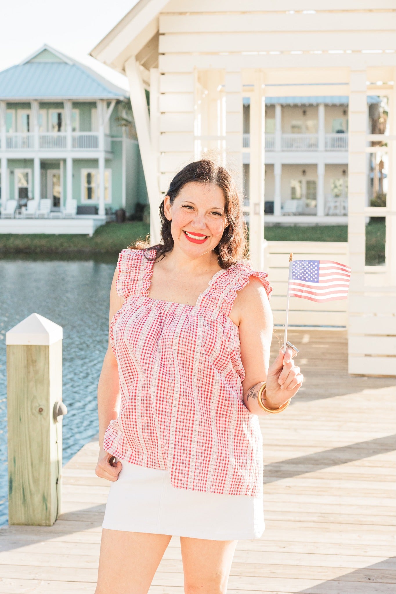 The Sophia Top - Red Gingham