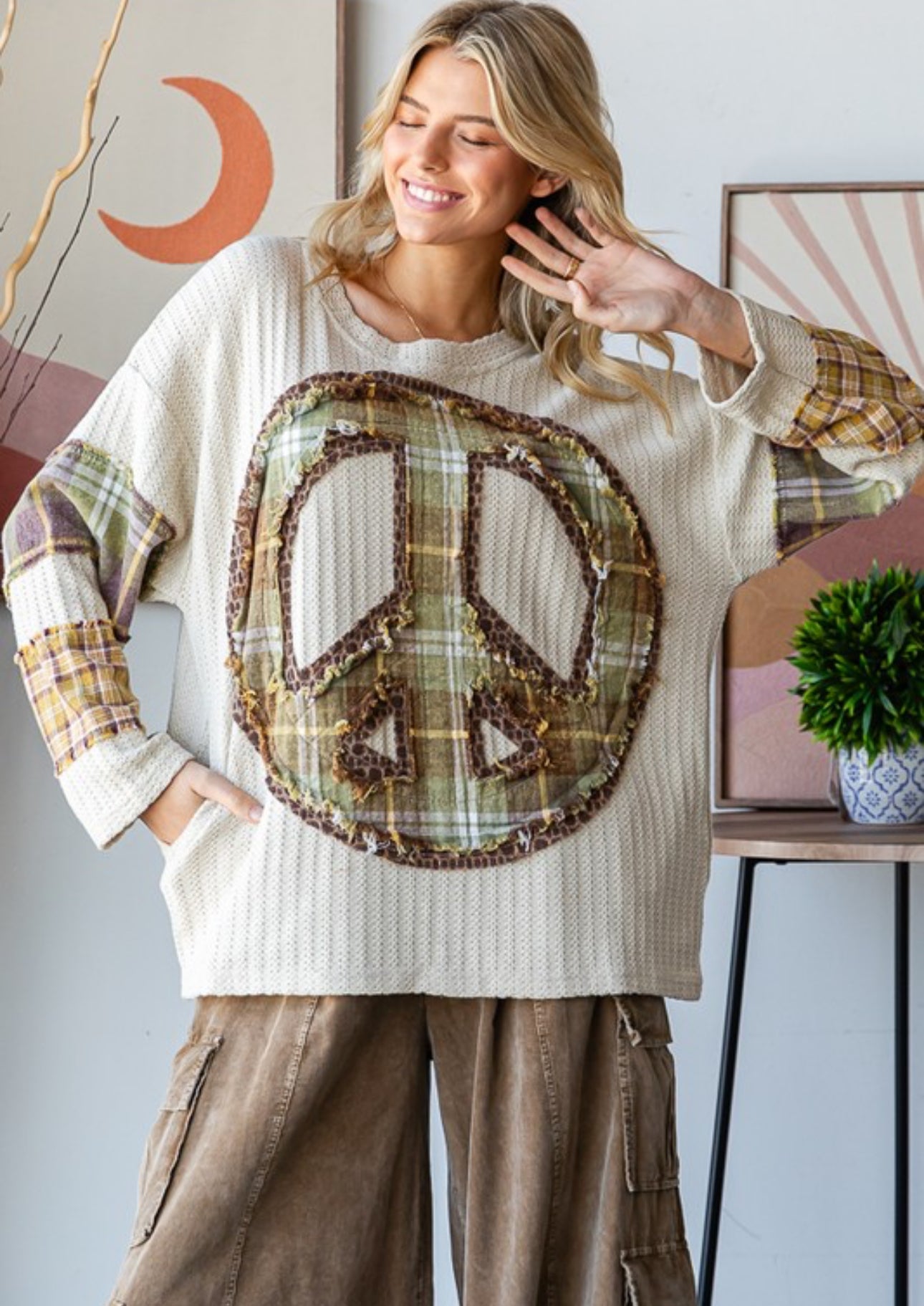 Mix Peace Patch Top