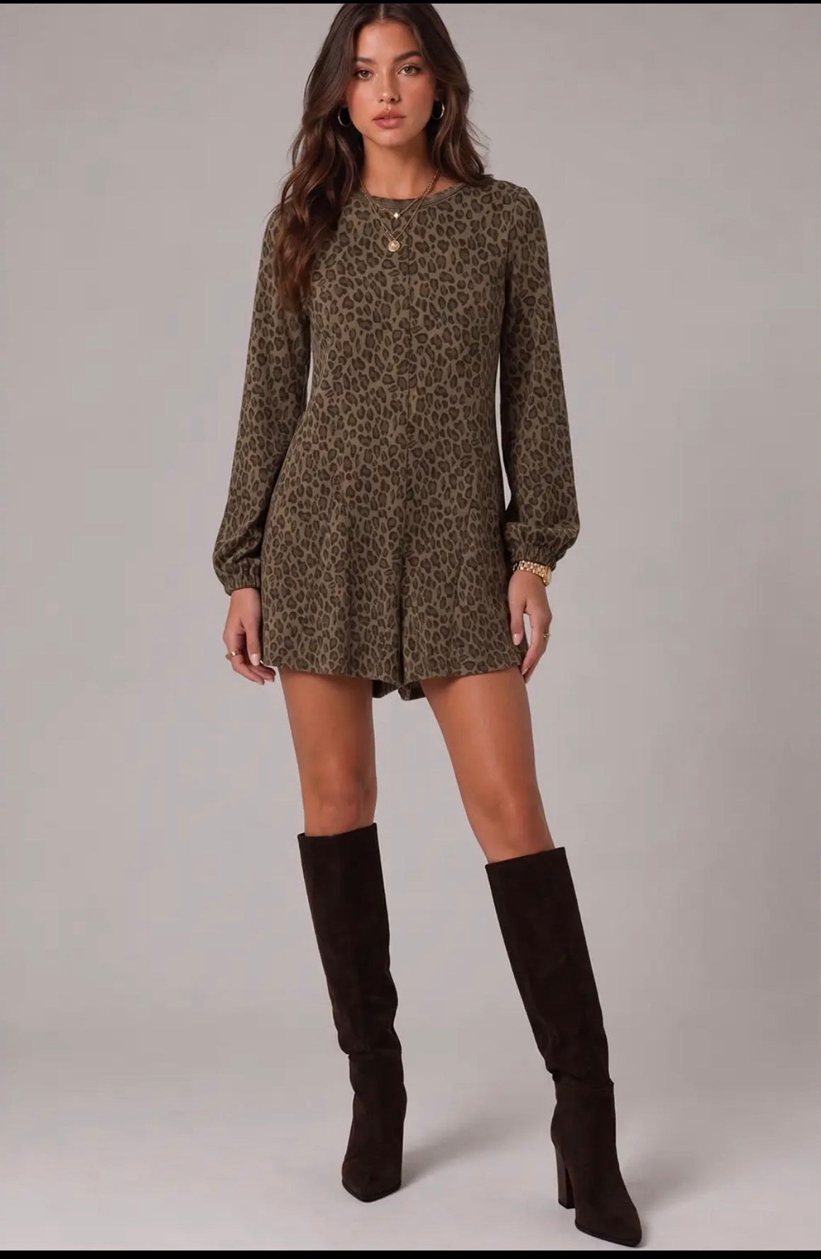 Leopard Longsleeve Romper