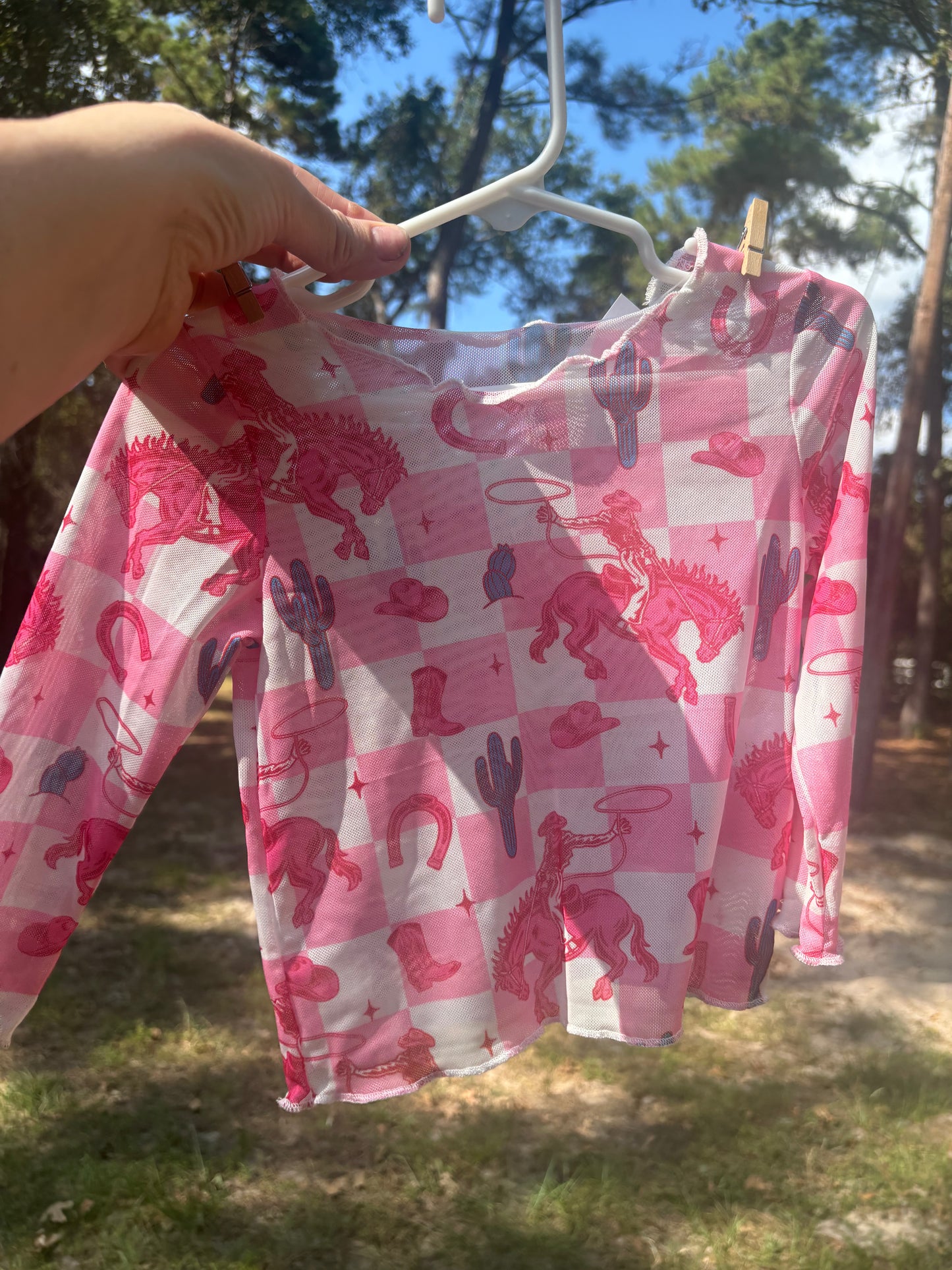 Kids Checkered Print Mesh