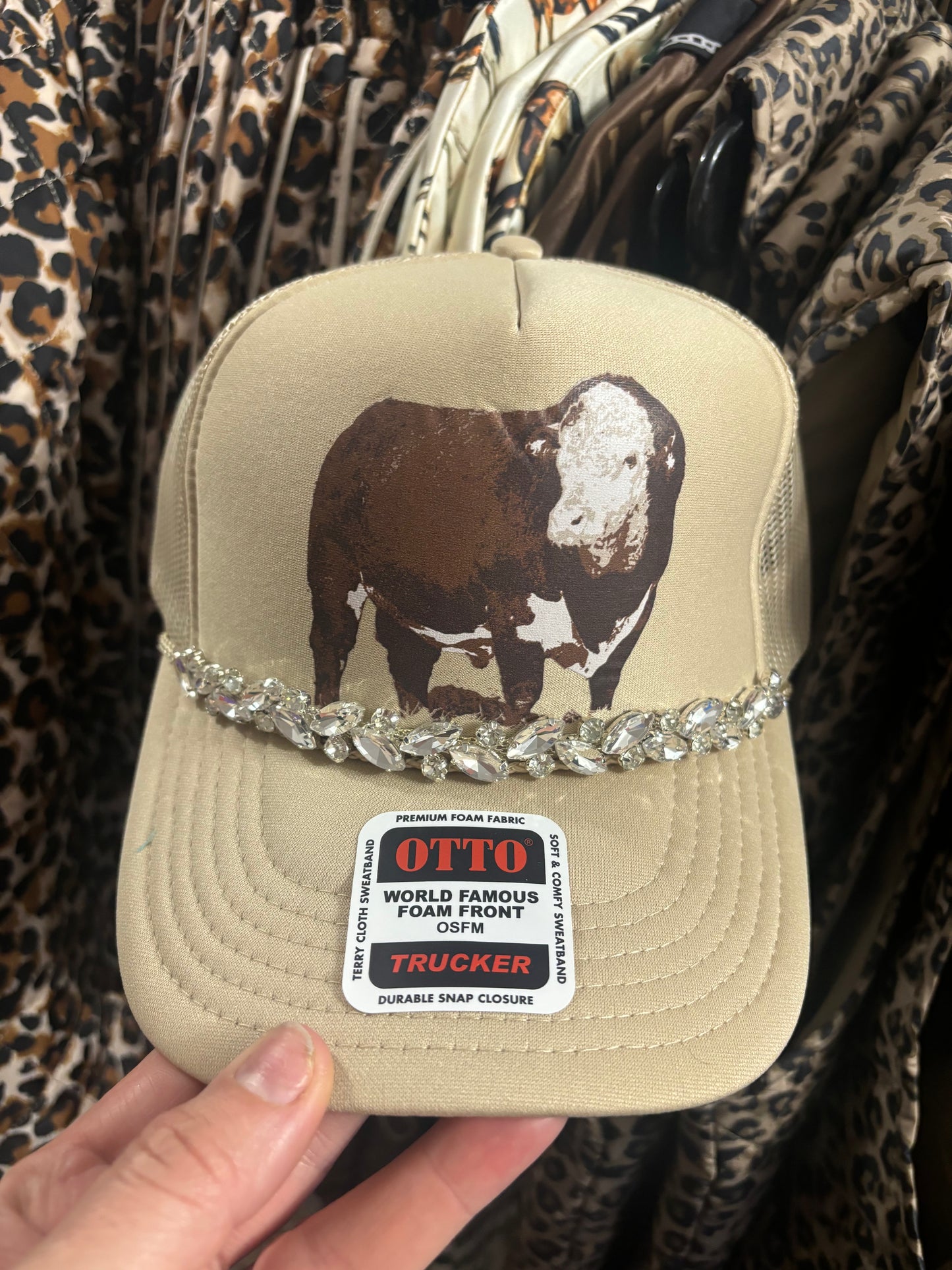 Rhinestone Hereford Trucker Hat