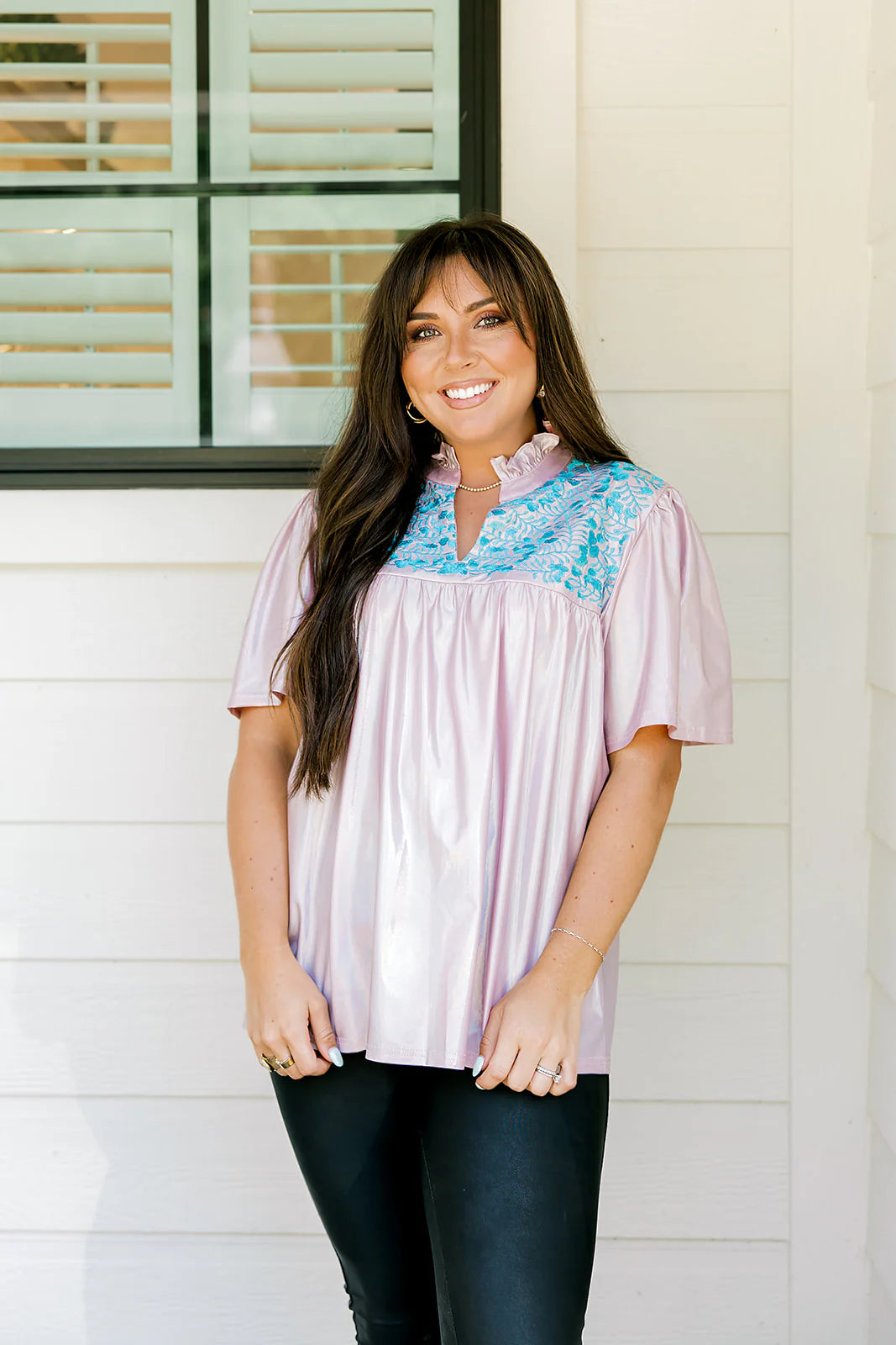 The Reece Top - Pink Iridescent