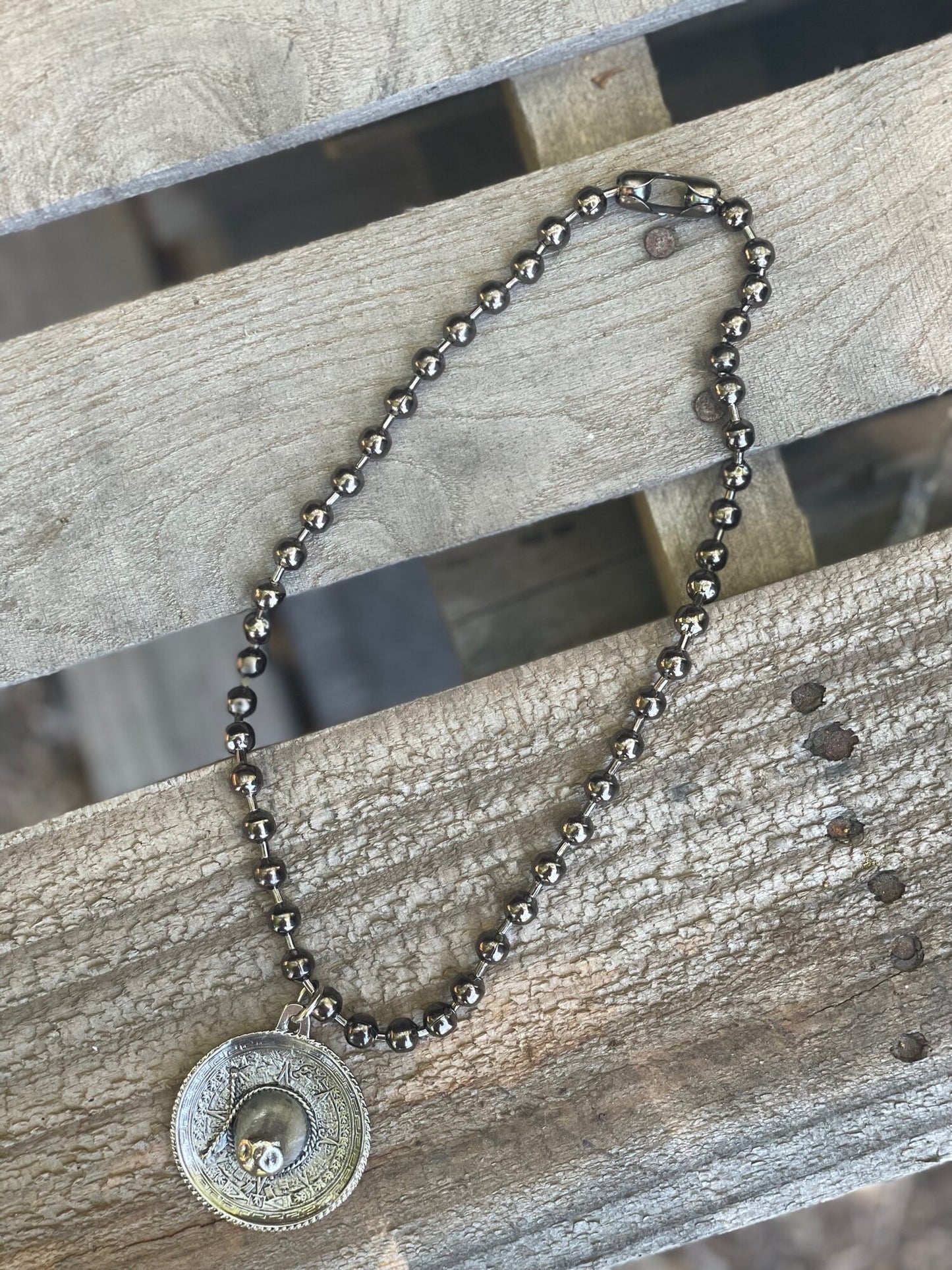 Ball Chain Necklace w/Sombrero Charm