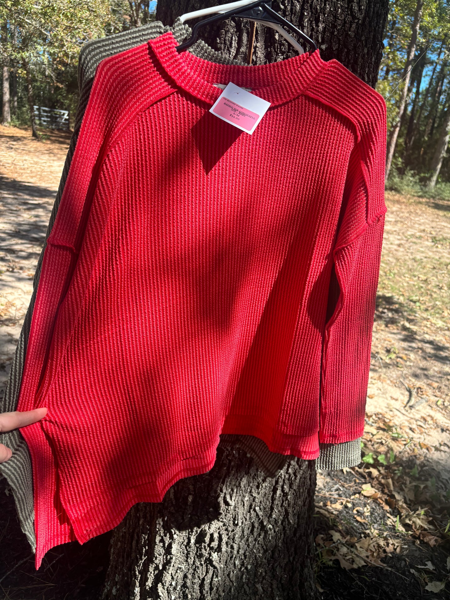 Raised Rib Long sleeve Top