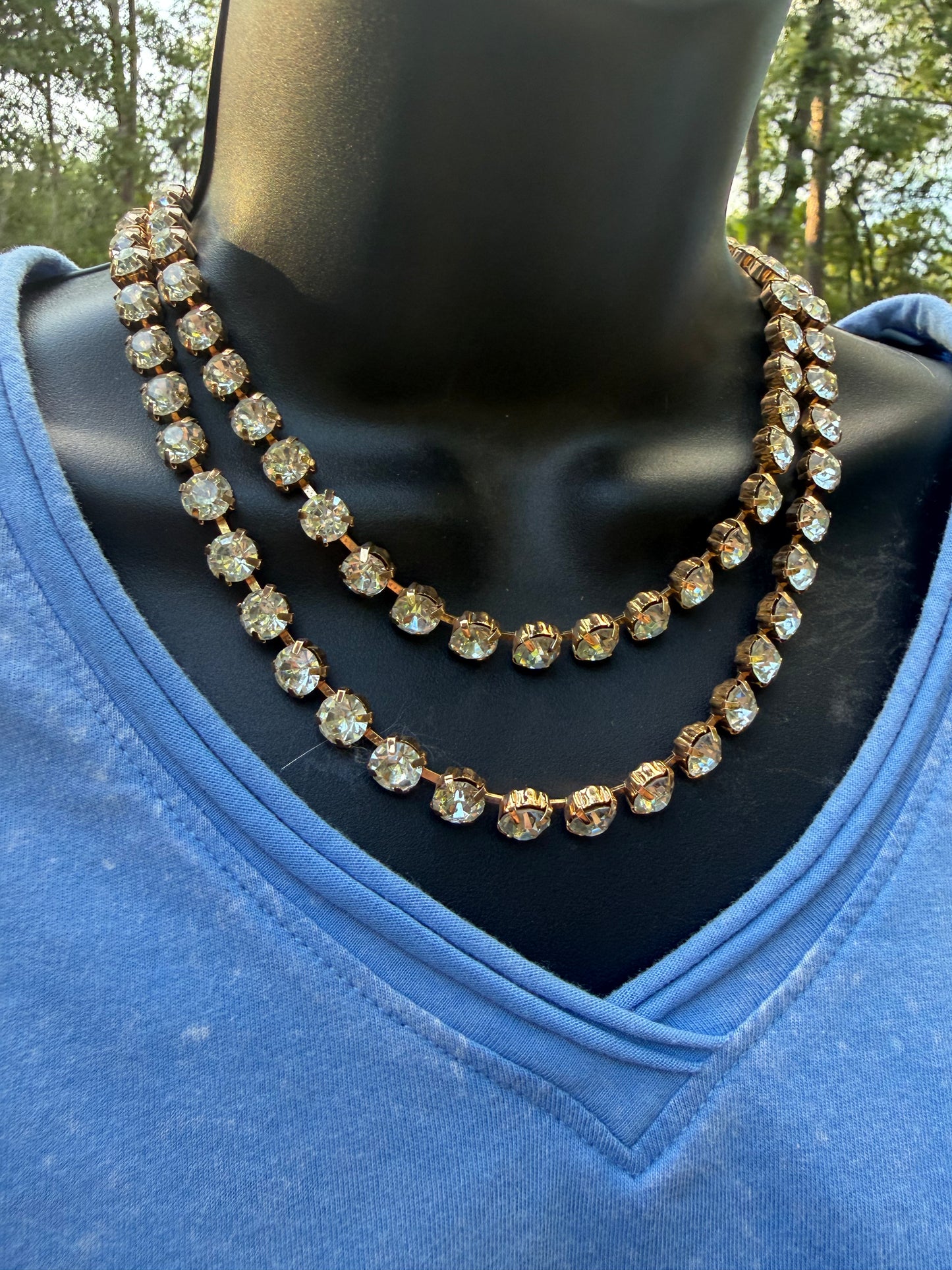 Double RhinestoneNecklace