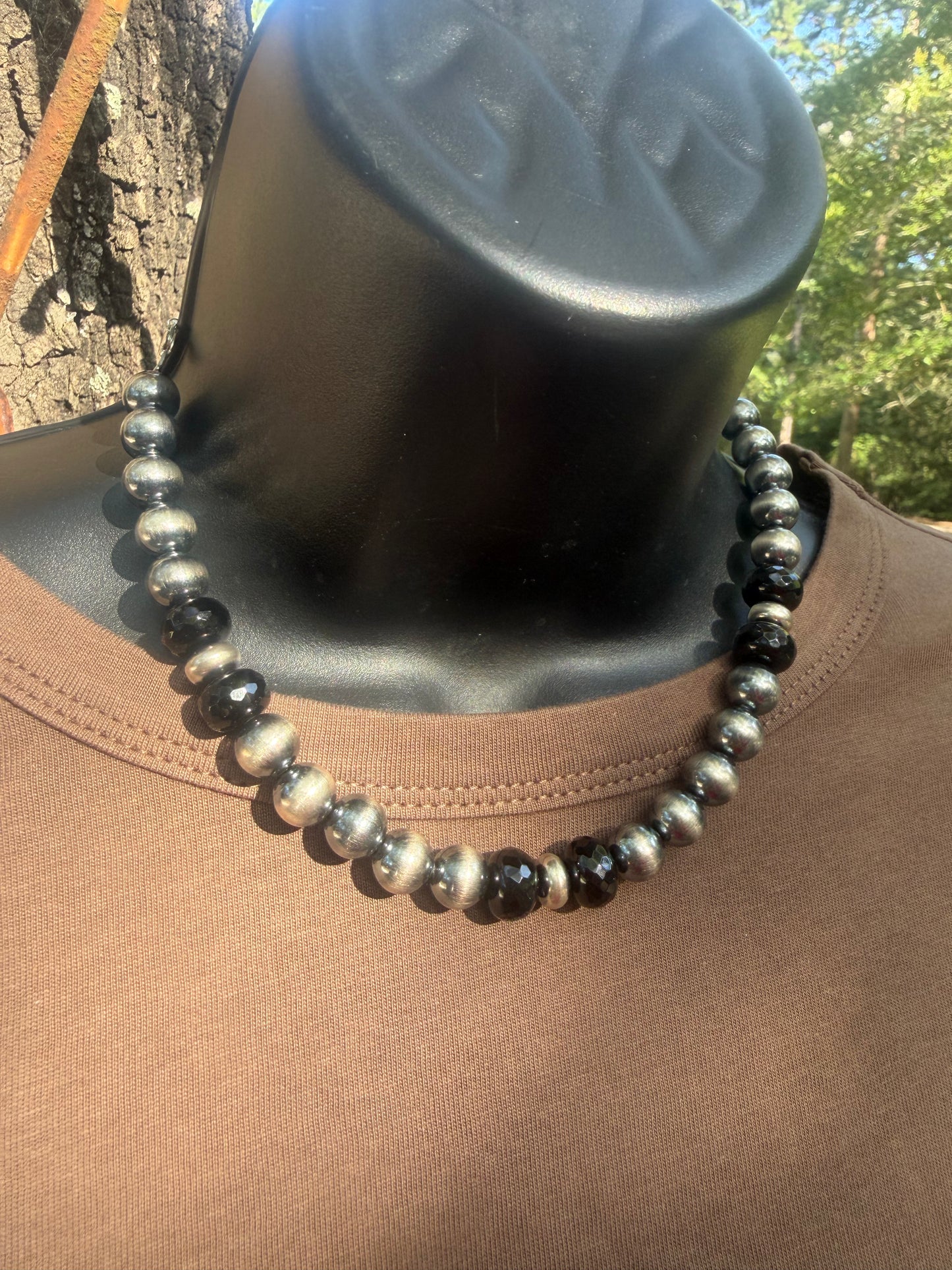 Black Onyx & Sterling Silver Choker