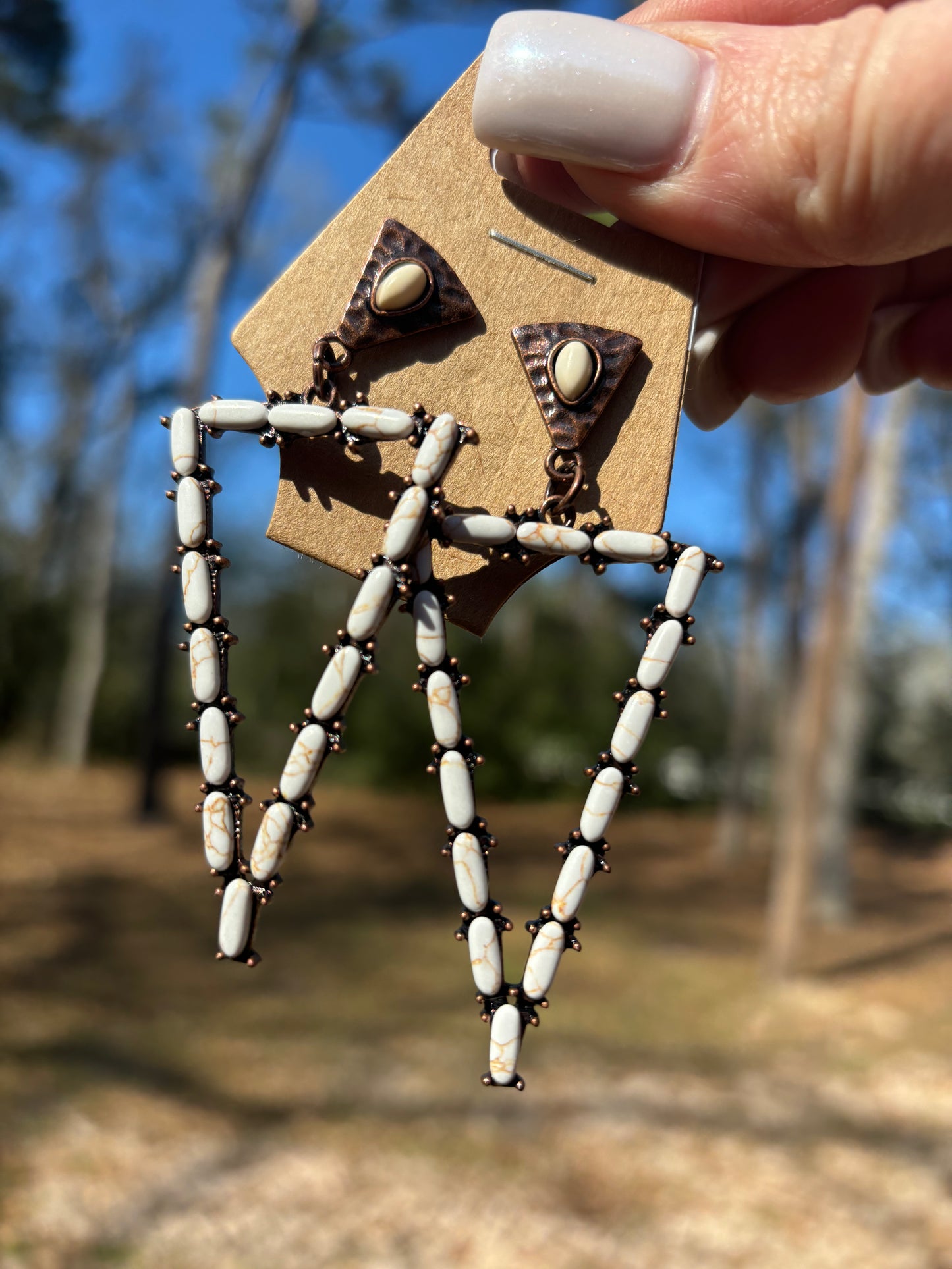 Copper Triangle Earrings