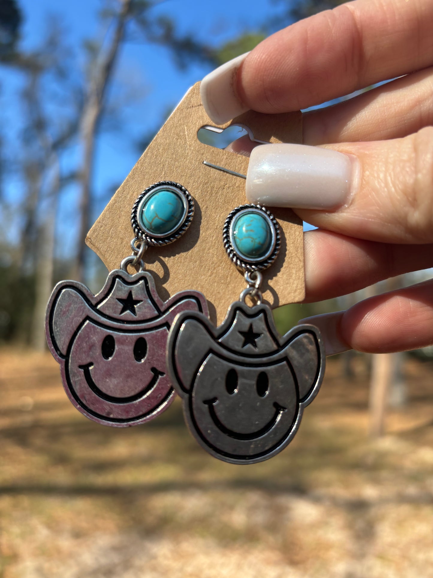 Smiley Cowboy Earrings