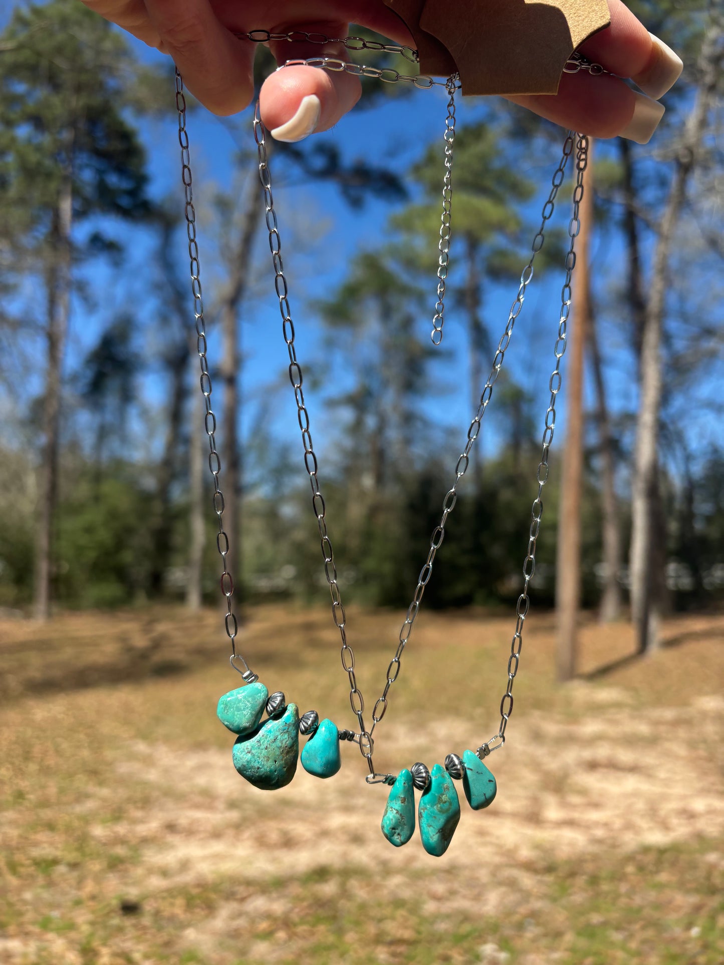 3 Stone Turquoise Necklace