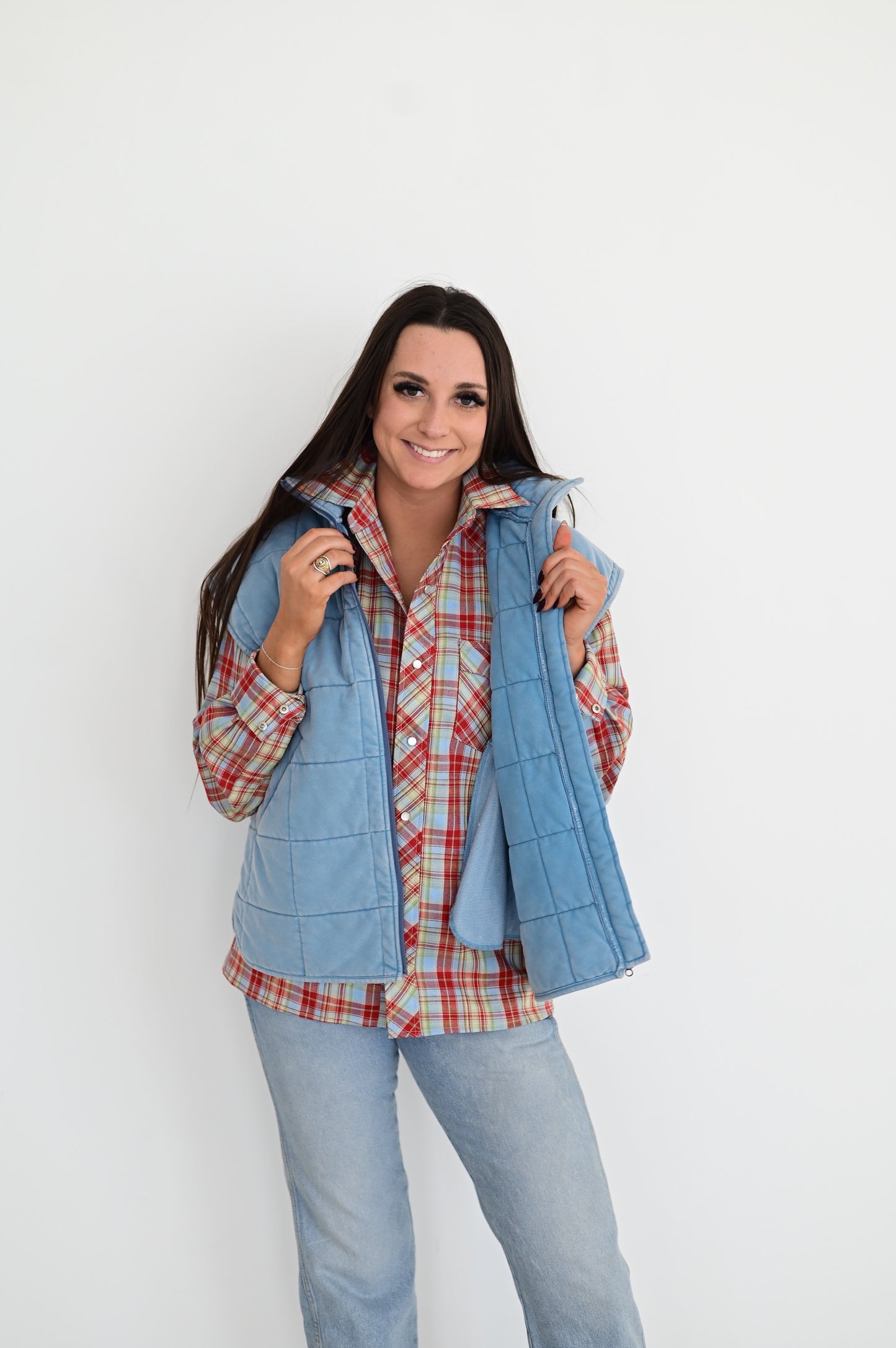 Chambray Quilted Vest