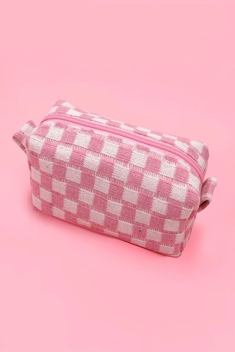 Checkered Gingham Cosmetic Bag