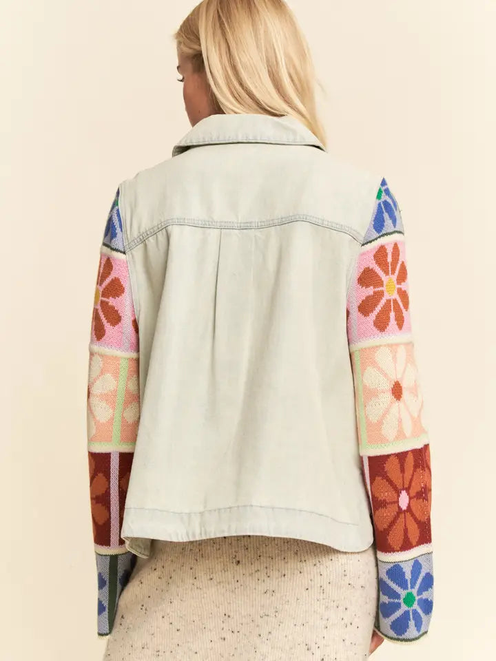 Multi Patch Sweater Sleeve Jacket