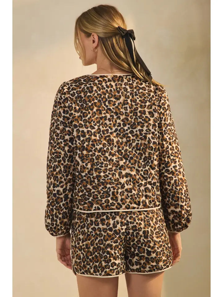 Quilted Animal Print Shorts