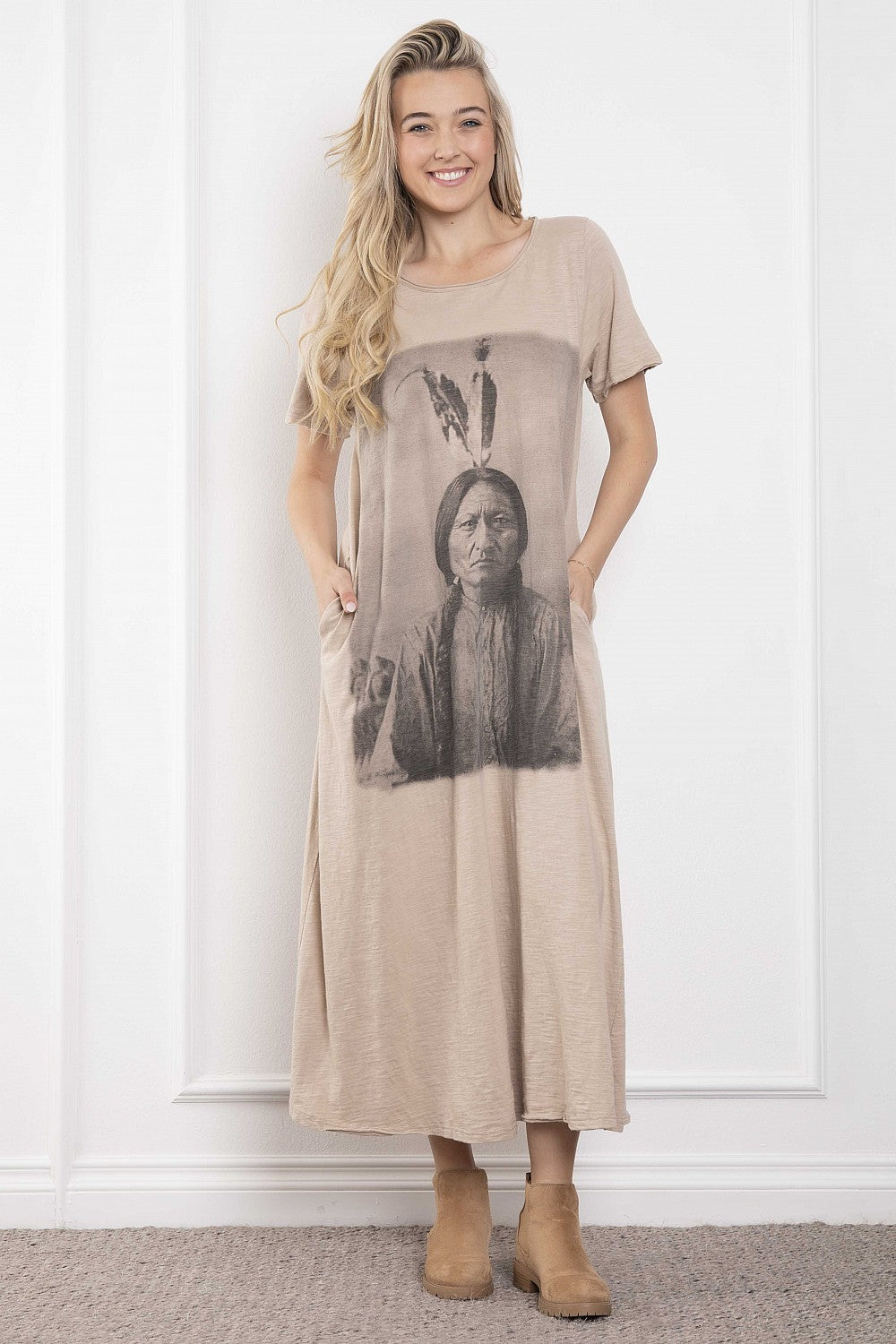 Indian Print Washed Maxi Dress