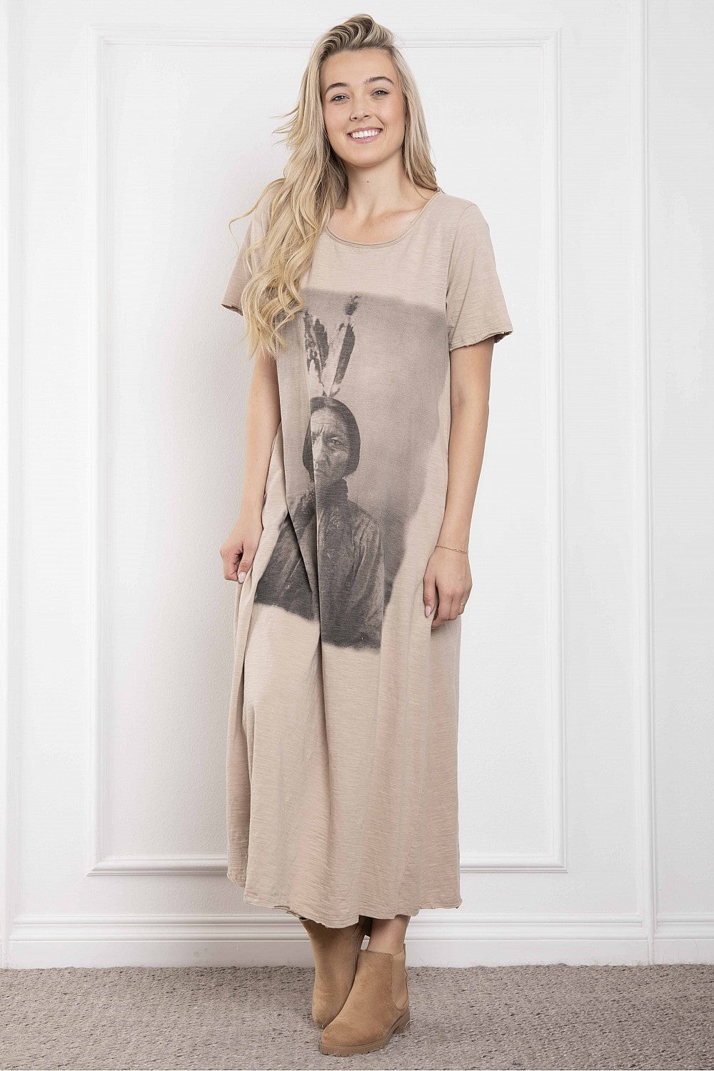 Indian Print Washed Maxi Dress