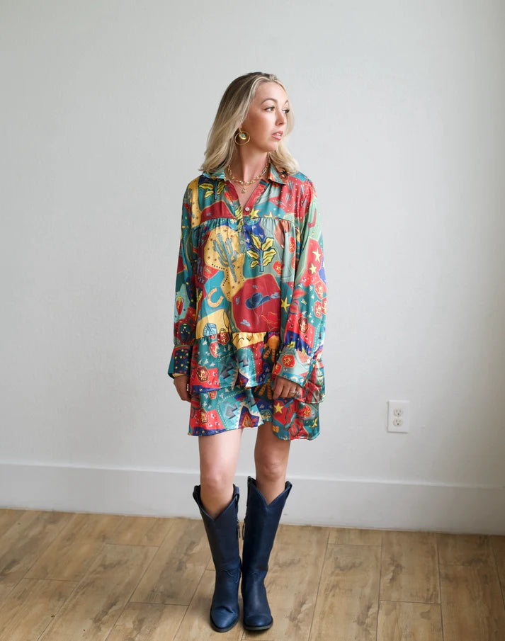 Cowboy Satin Dress