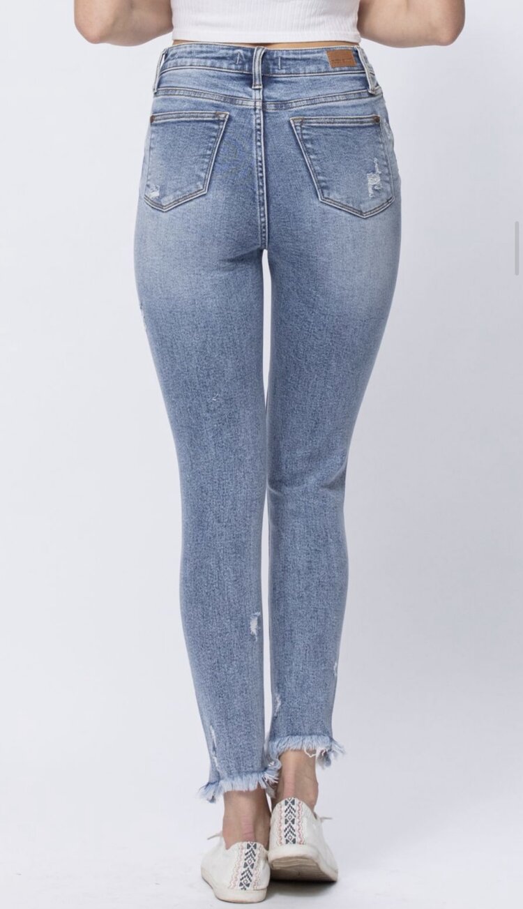 Judy Blue Shark Hem Skinnies