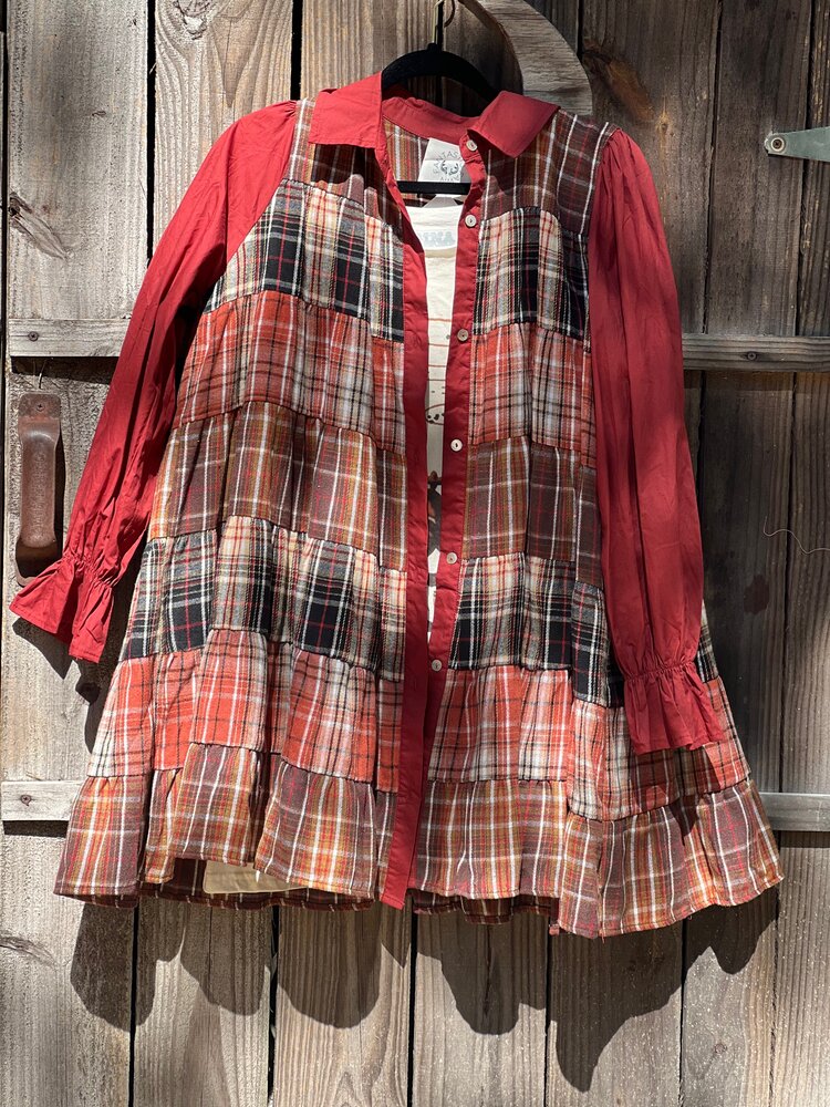 Rust Plaid Dress