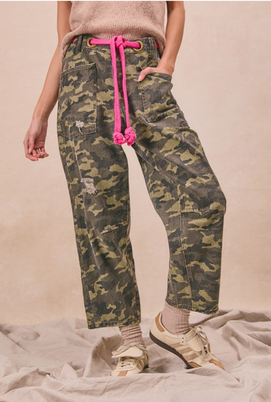 Camo Braided Belt Pants