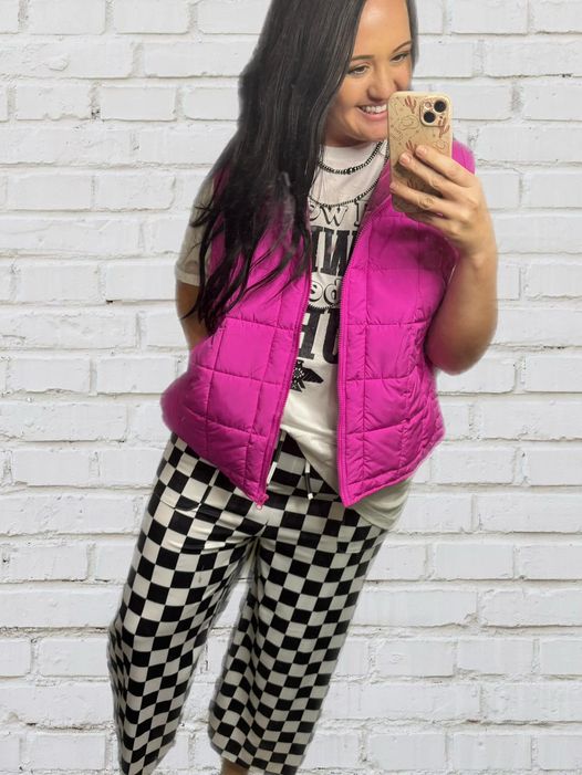 Hot Pink Puffer Vest