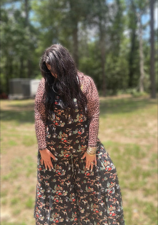 Wagon Wheel Ruffle Romper