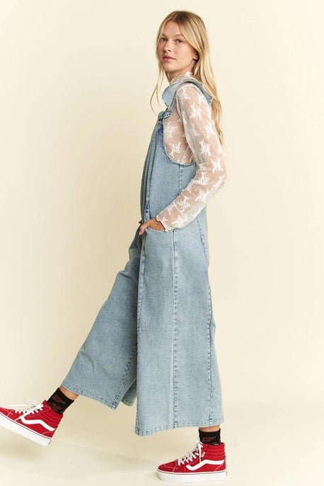 Flutter Sleeve Denim Jumpsuit