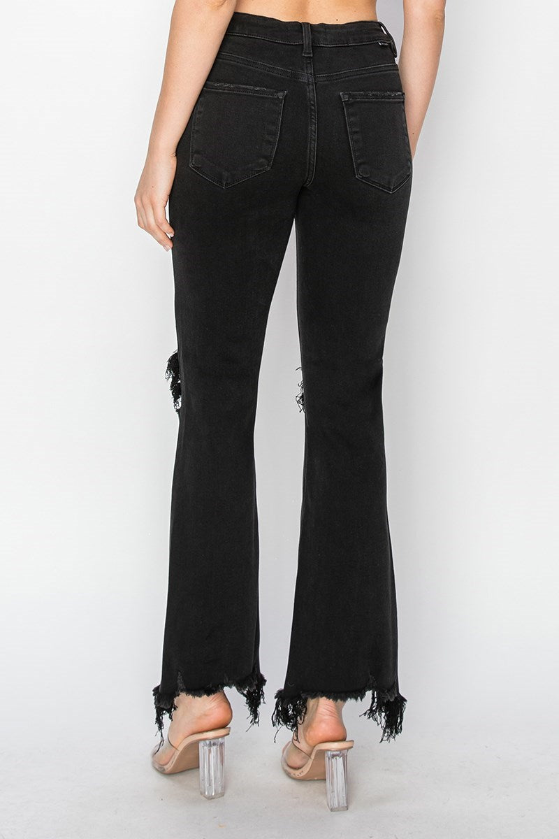 Risen Black Cropped Jeans