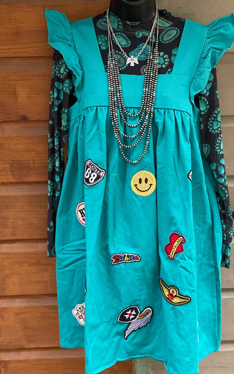 Turquoise Patch Dress