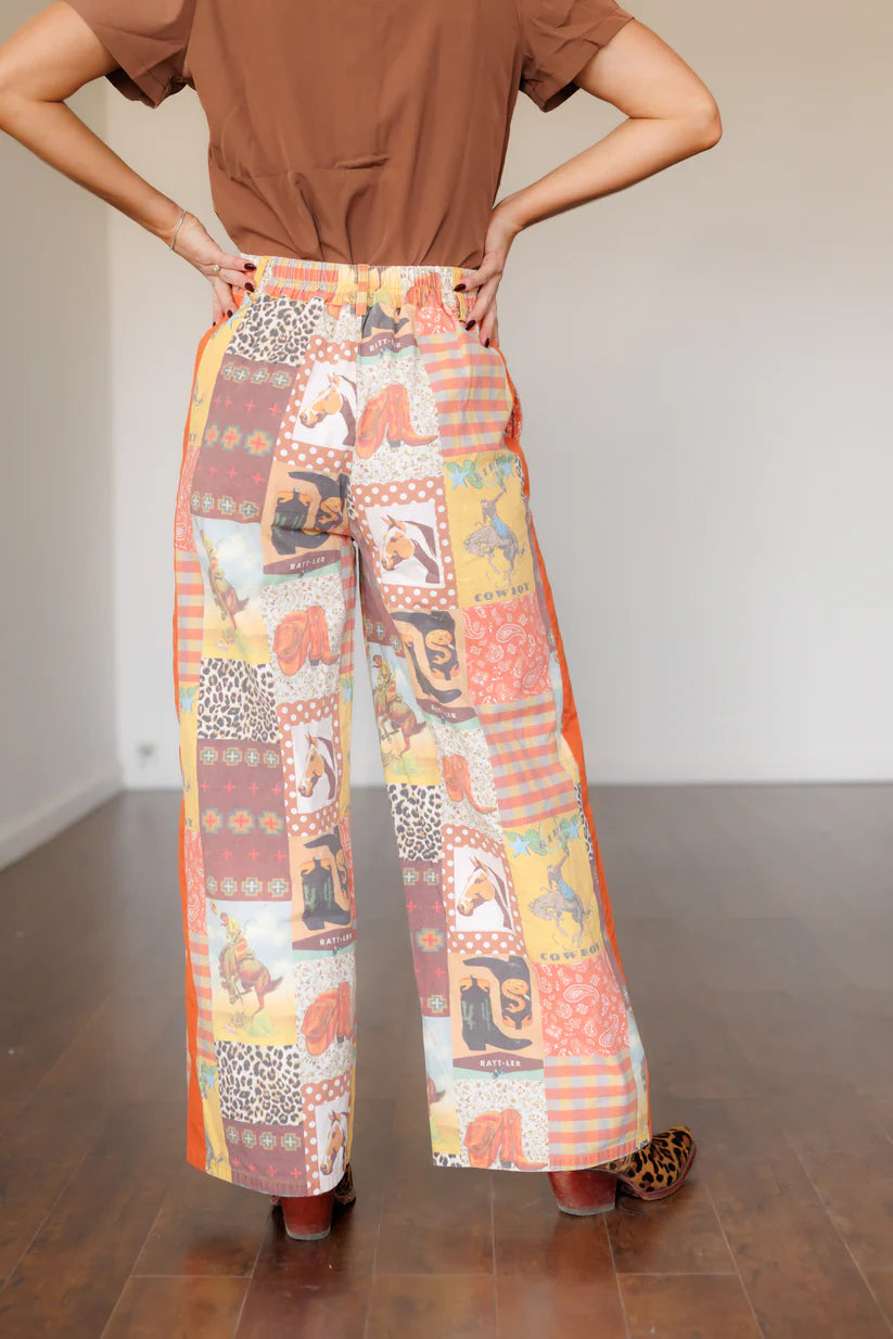 Cowboy Collage Trouser