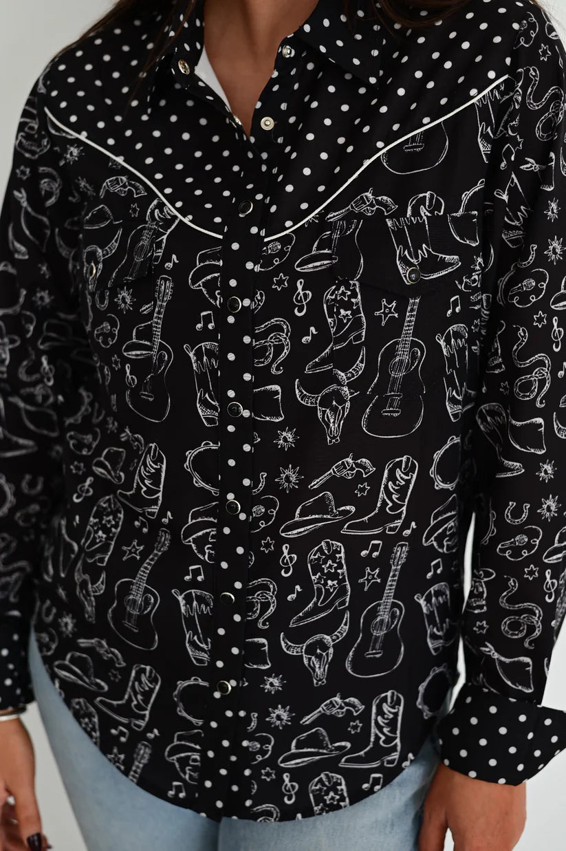 Polka Dot Cowboy Top