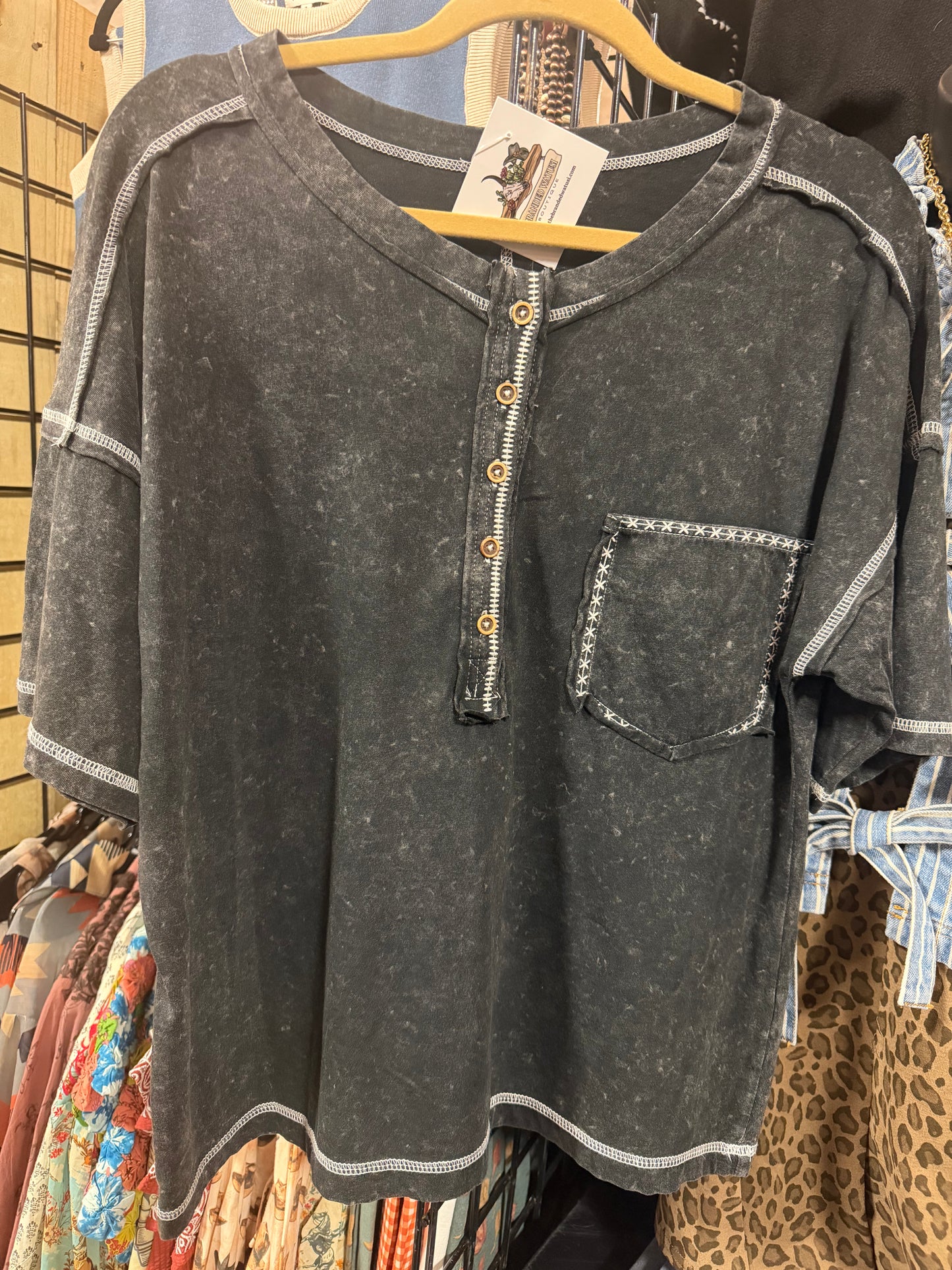 Mineral Washed Comfy Knit Top