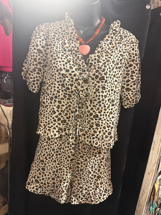 Leopard Print Woven Set