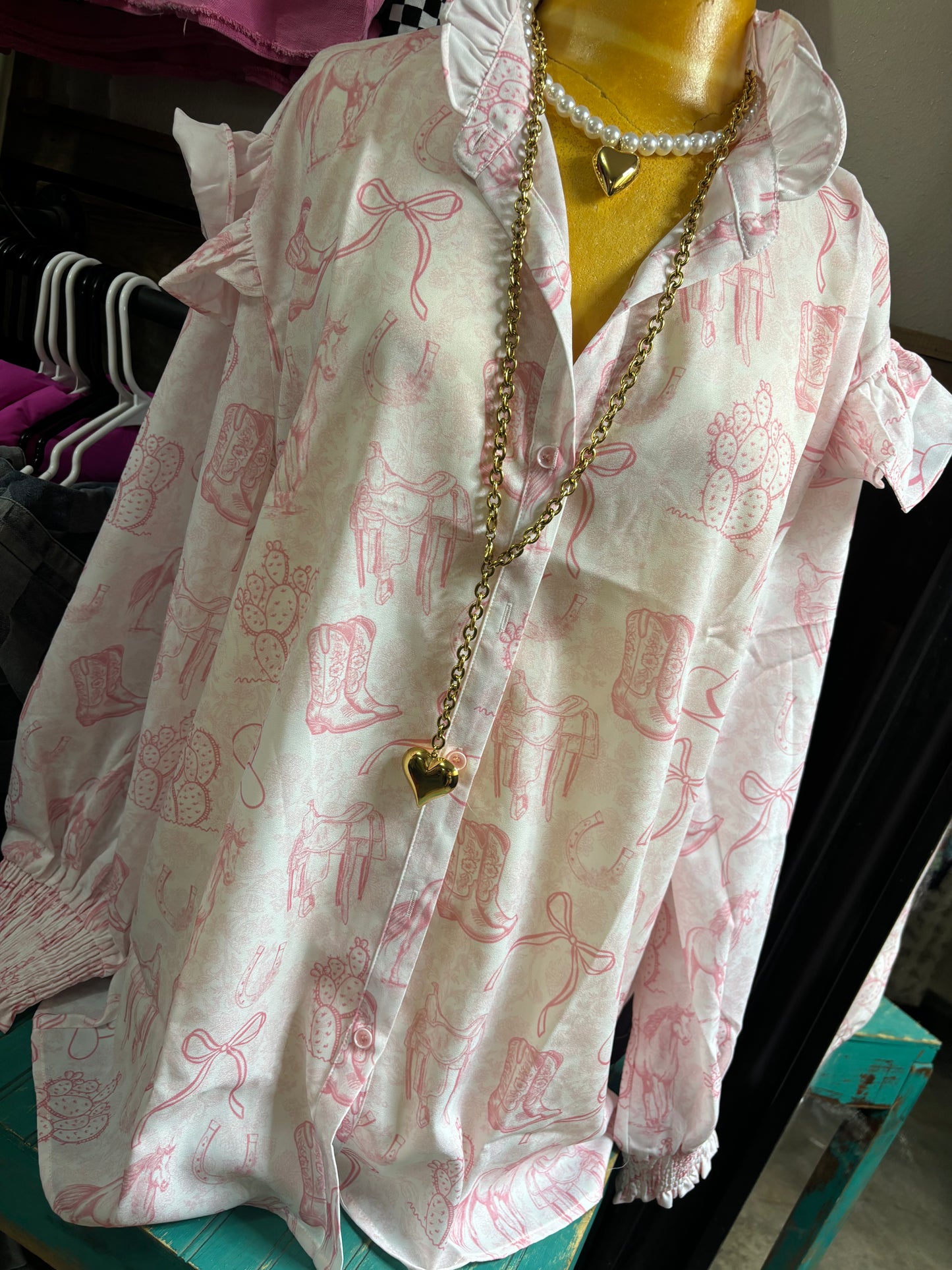 The Bridget Top - Western Toile