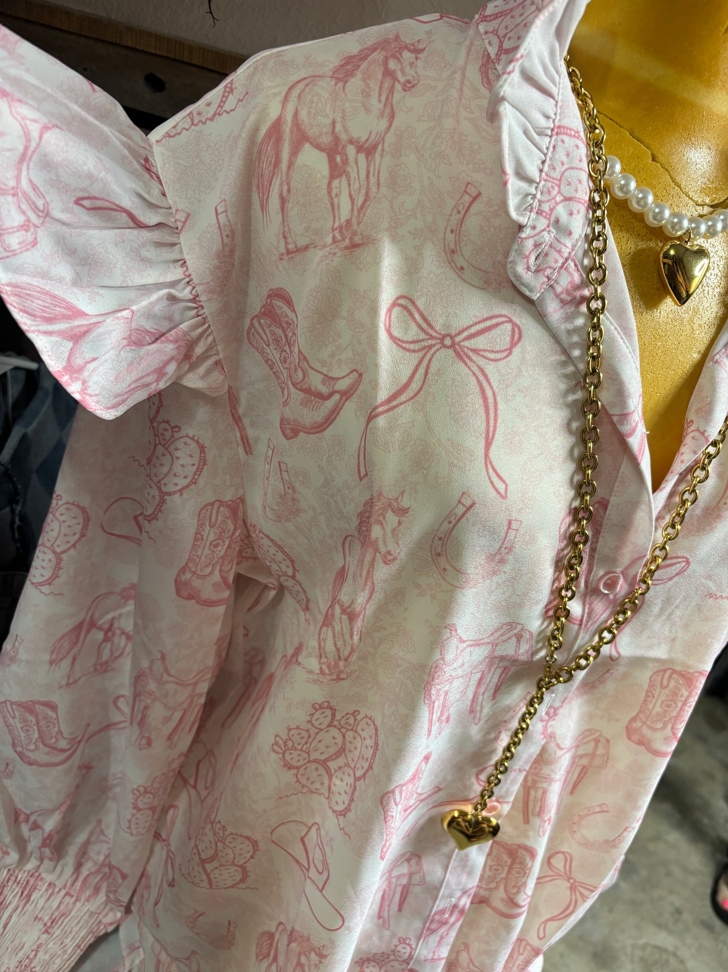 The Bridget Top - Western Toile