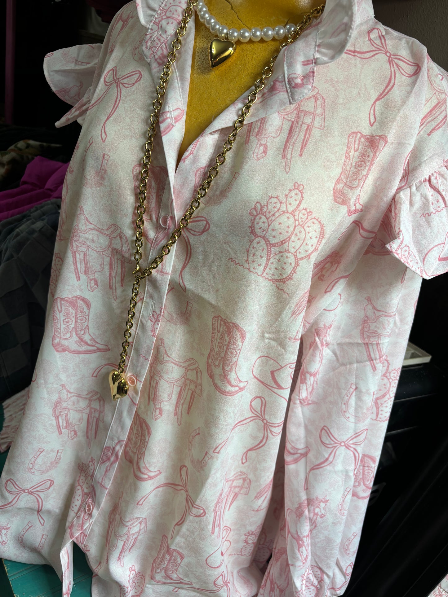 The Bridget Top - Western Toile