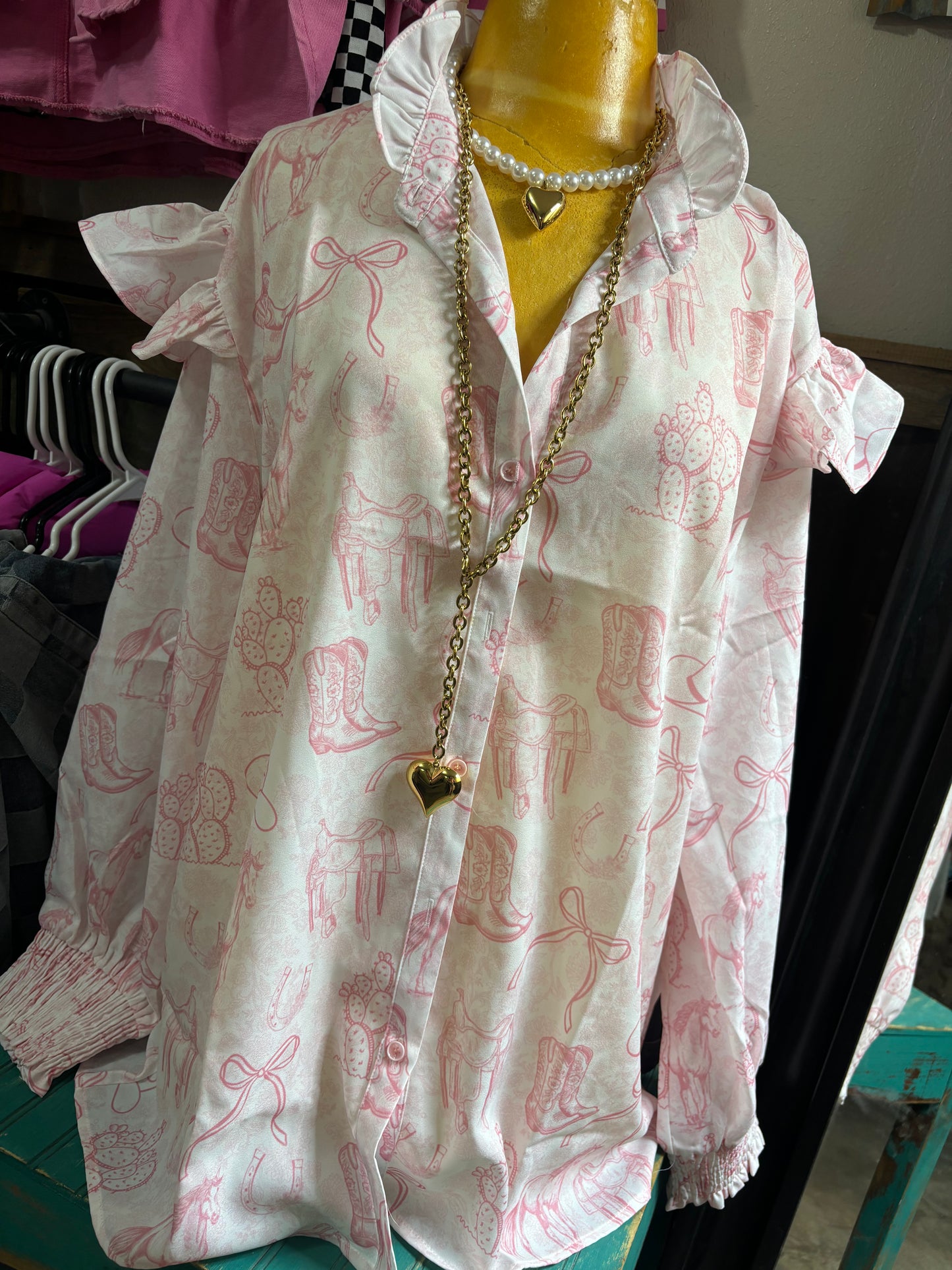 The Bridget Top - Western Toile