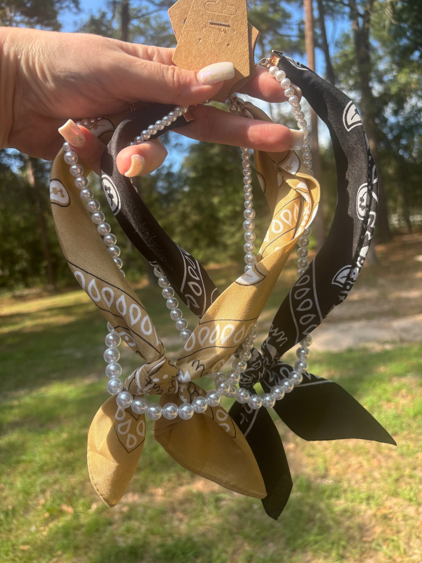 Bandana Pearl Necklaces