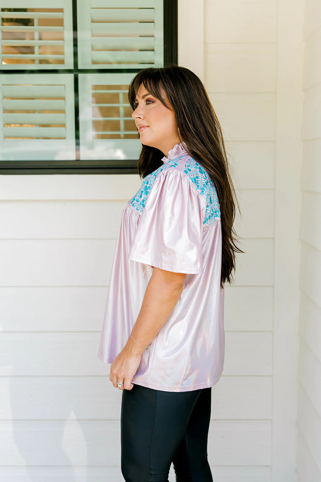 The Reece Top - Pink Iridescent