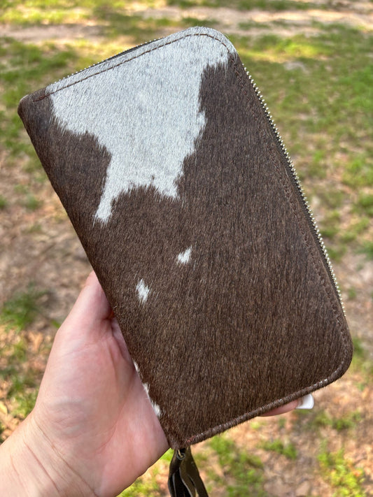 Cowhide Zip Wallet