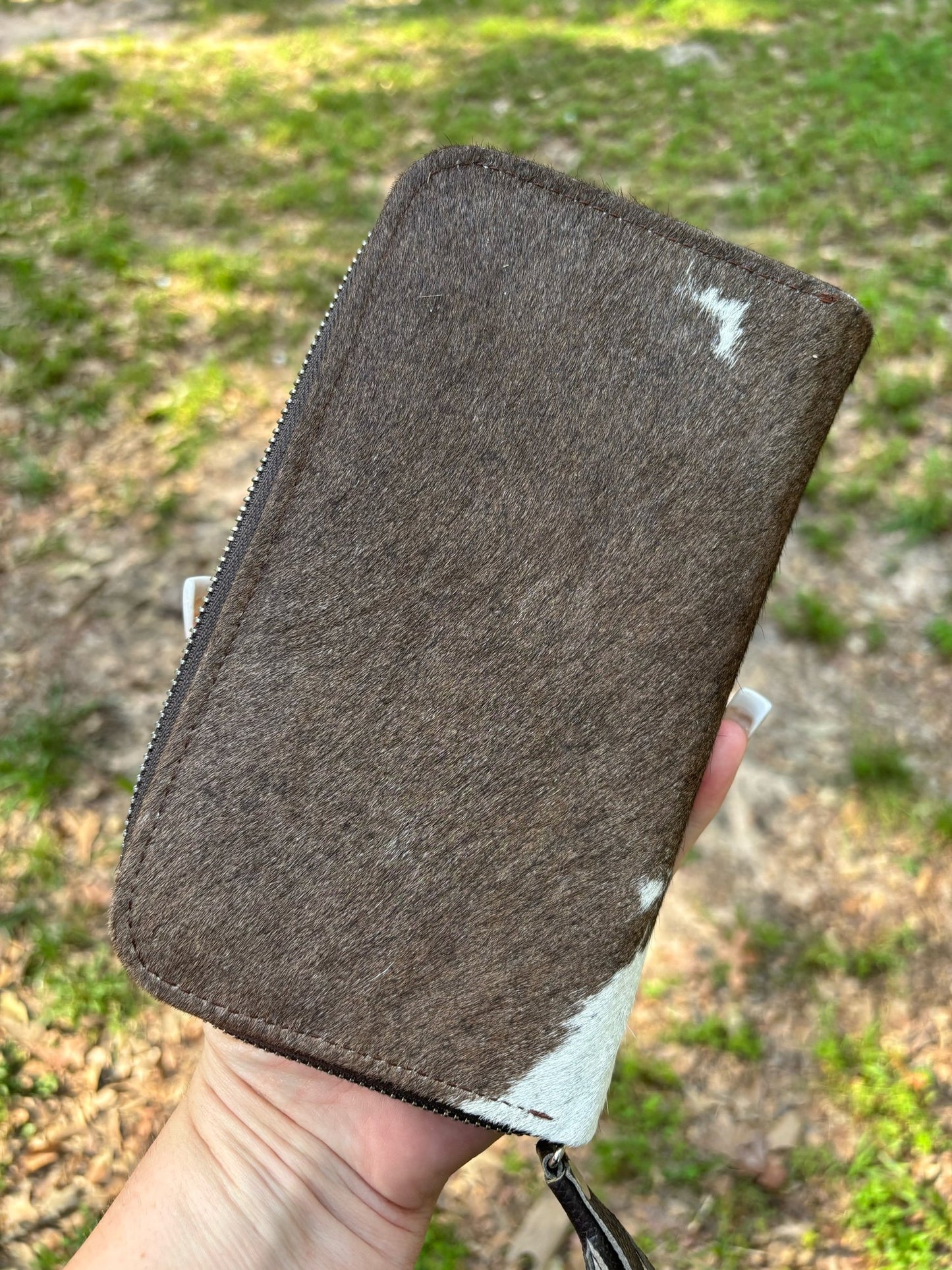 Cowhide Zip Wallet