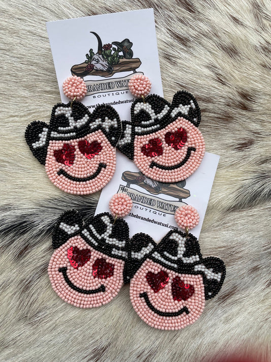 Smiley Cowboy Earrings