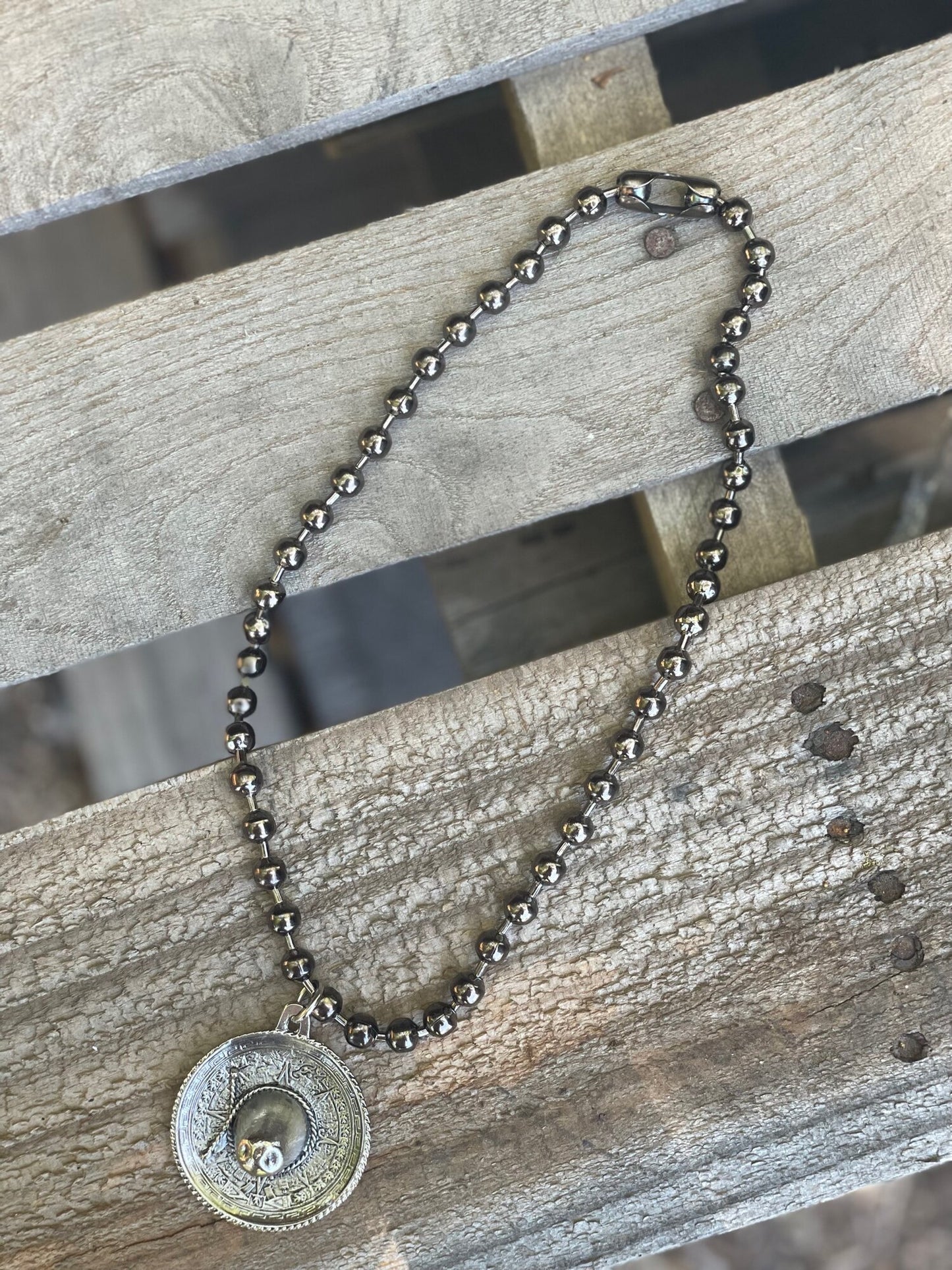 Ball Chain Necklace w/Sombrero Charm