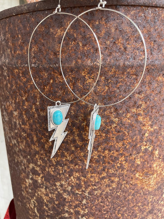 Lightening Bolt Hoops