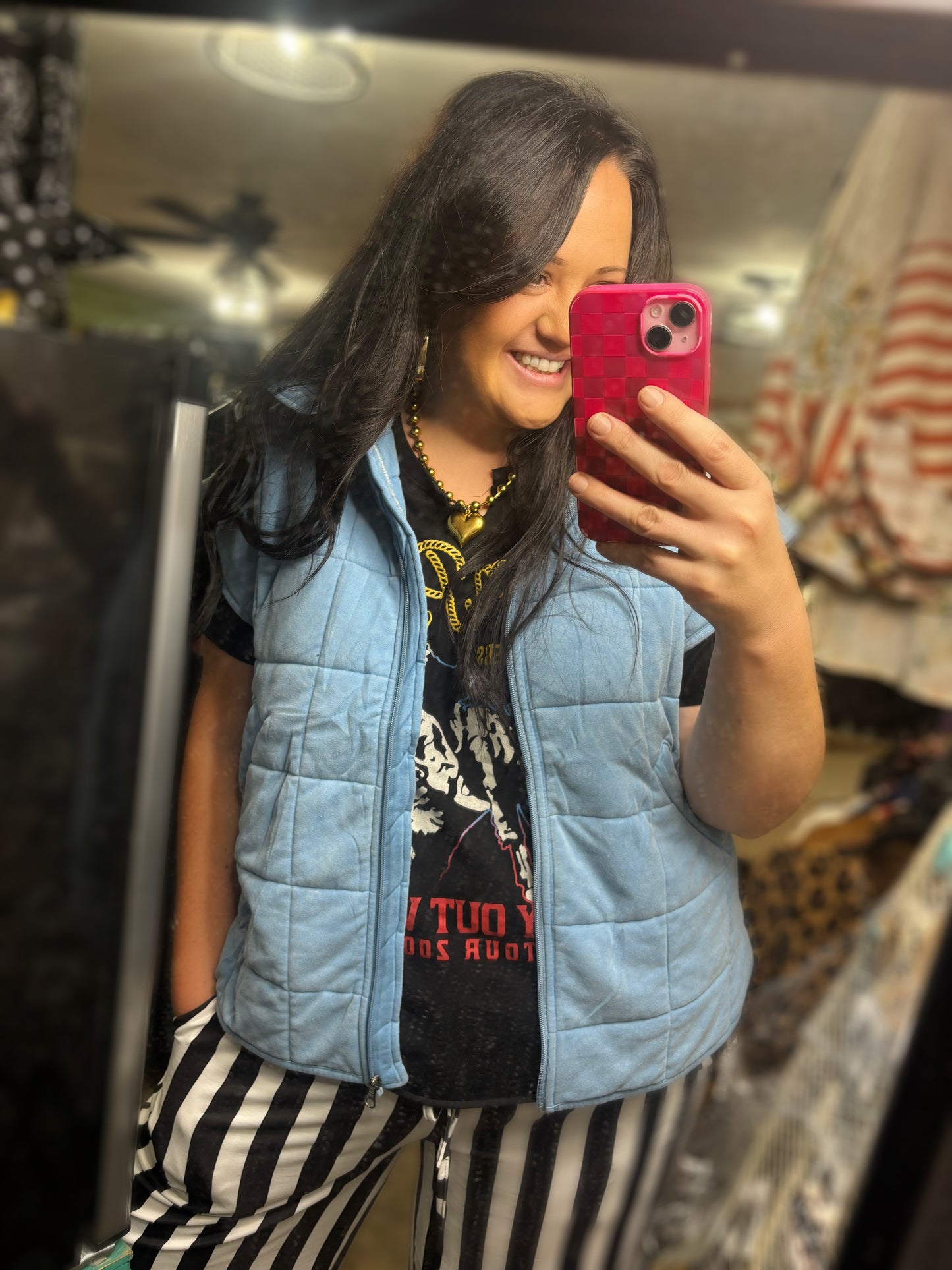 Chambray Quilted Vest