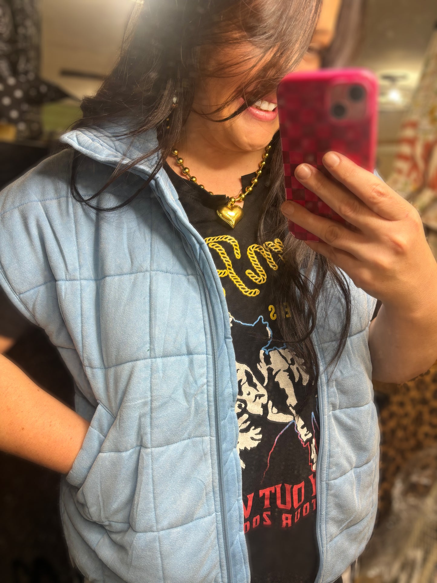 Chambray Quilted Vest