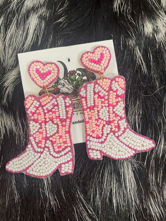 Beaded Boot Earrings