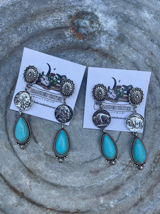 Tiered Concho Earrings