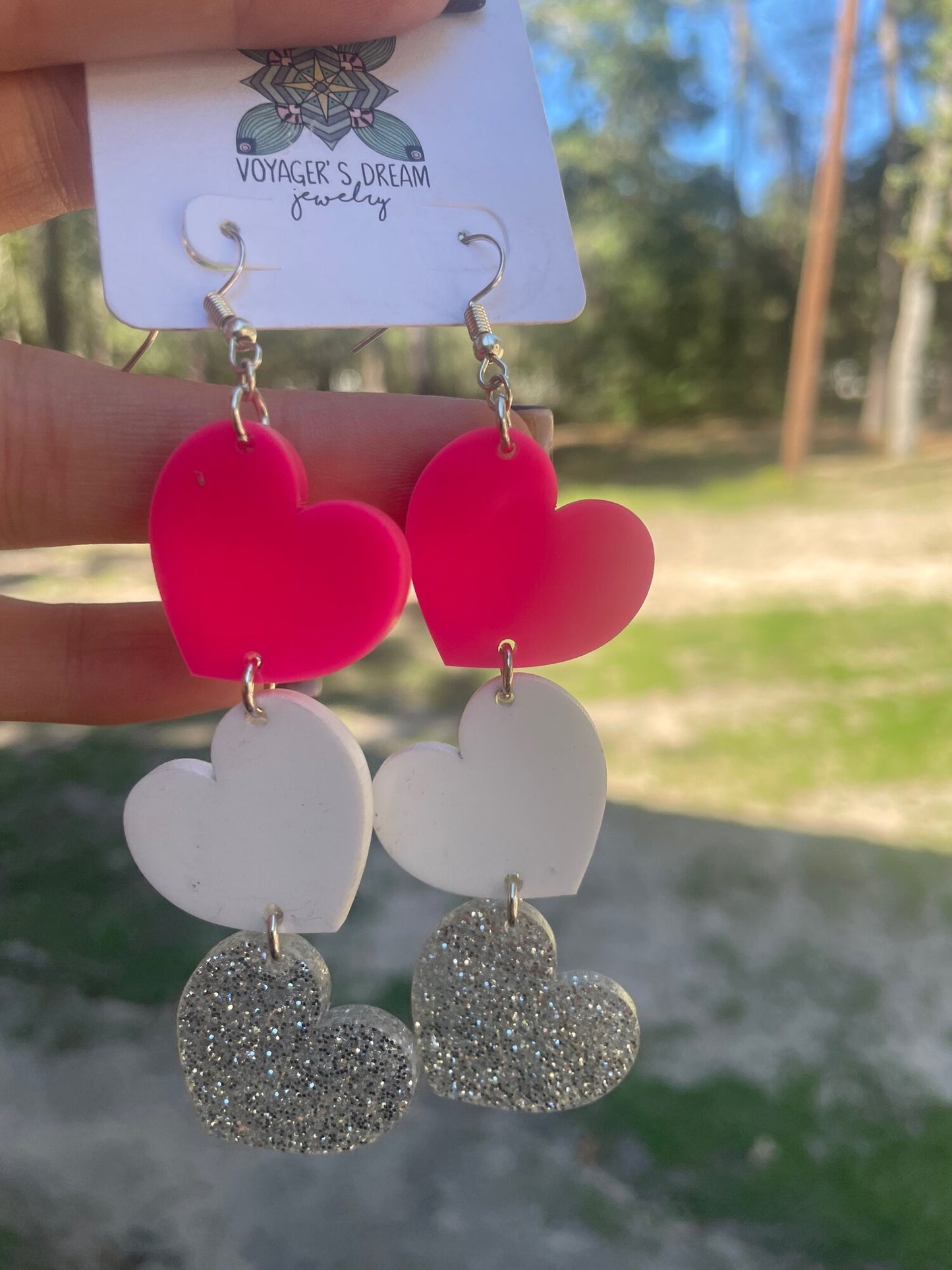 Tiered Heart Earrings