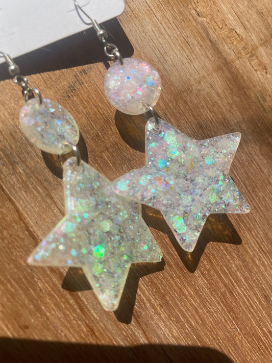 Iridescent Star Earrings